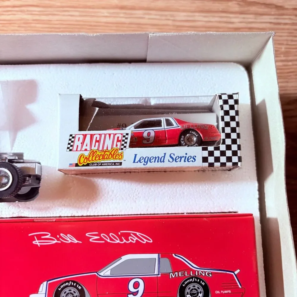 Bill Elliott #9 Melling Oil Pumps Racing Diecast Hauler Car Limited Edition Set